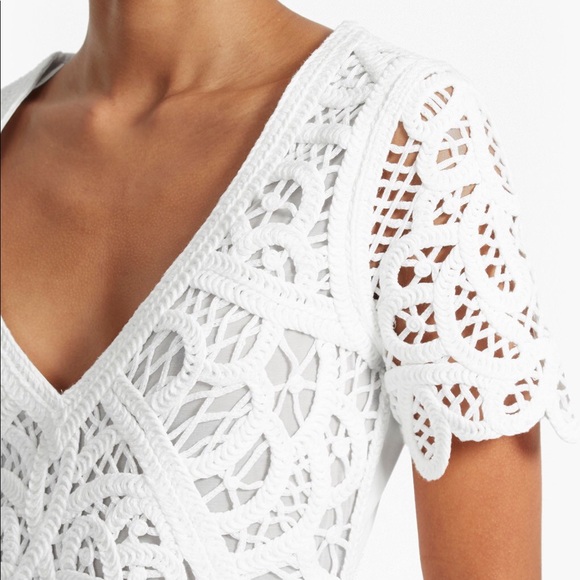 French Connection White Crochet Dress - Picture 3 of 6